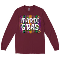Mardi Gras Fleur De Lis Brush Stroke Long Sleeve Tee | Teevron
