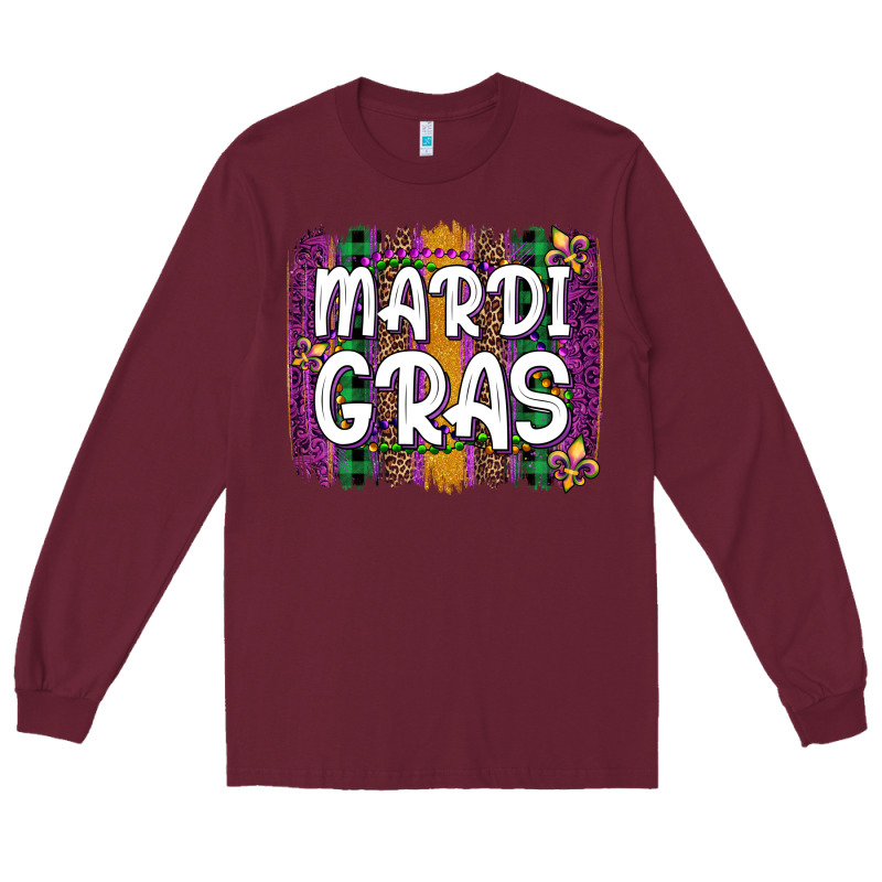 Mardi Gras Fleur De Lis Brush Stroke Long Sleeve Tee by Artiststas | Teevron