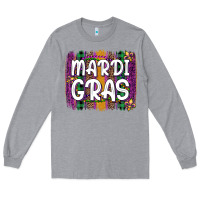 Heather Grey mardi gras fleur de lis brush stroke Long Sleeve Tee - Artiststas