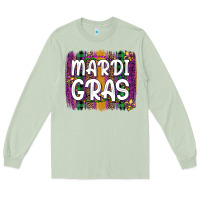 Matcha mardi gras fleur de lis brush stroke Long Sleeve Tee - Artiststas