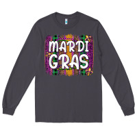 Smoke mardi gras fleur de lis brush stroke Long Sleeve Tee - Artiststas