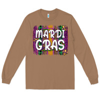Toasted Coconut mardi gras fleur de lis brush stroke Long Sleeve Tee - Artiststas