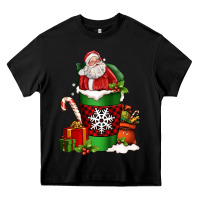 Black Christmas Santa Claus Coffee Cup Heavy Core Tee - FaDigitalArtStudio