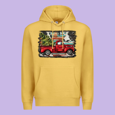 Christmas Truck Premium Hoodie Designed By Barkaloodesign