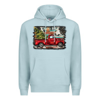 Blue Mist christmas truck Premium Hoodie - BarkalooDesign