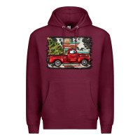 Burgundy christmas truck Premium Hoodie - BarkalooDesign