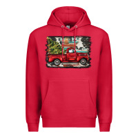 Cardinal christmas truck Premium Hoodie - BarkalooDesign