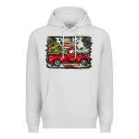 Dove Grey christmas truck Premium Hoodie - BarkalooDesign