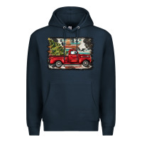 Navy christmas truck Premium Hoodie - BarkalooDesign