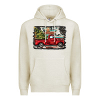 Oatmeal Heather christmas truck Premium Hoodie - BarkalooDesign
