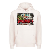 Pale Pink christmas truck Premium Hoodie - BarkalooDesign