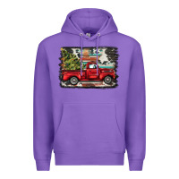 Purple christmas truck Premium Hoodie - BarkalooDesign