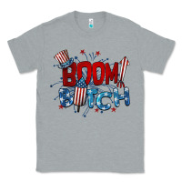 Heather Grey boom bitch 4th of july Classic Tee - BarkalooDesign