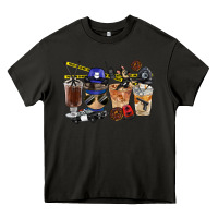 Asphalt Police Coffee Cups Heavy Core Tee - FaDigitalArtStudio