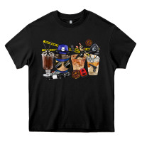 Black Police Coffee Cups Heavy Core Tee - FaDigitalArtStudio