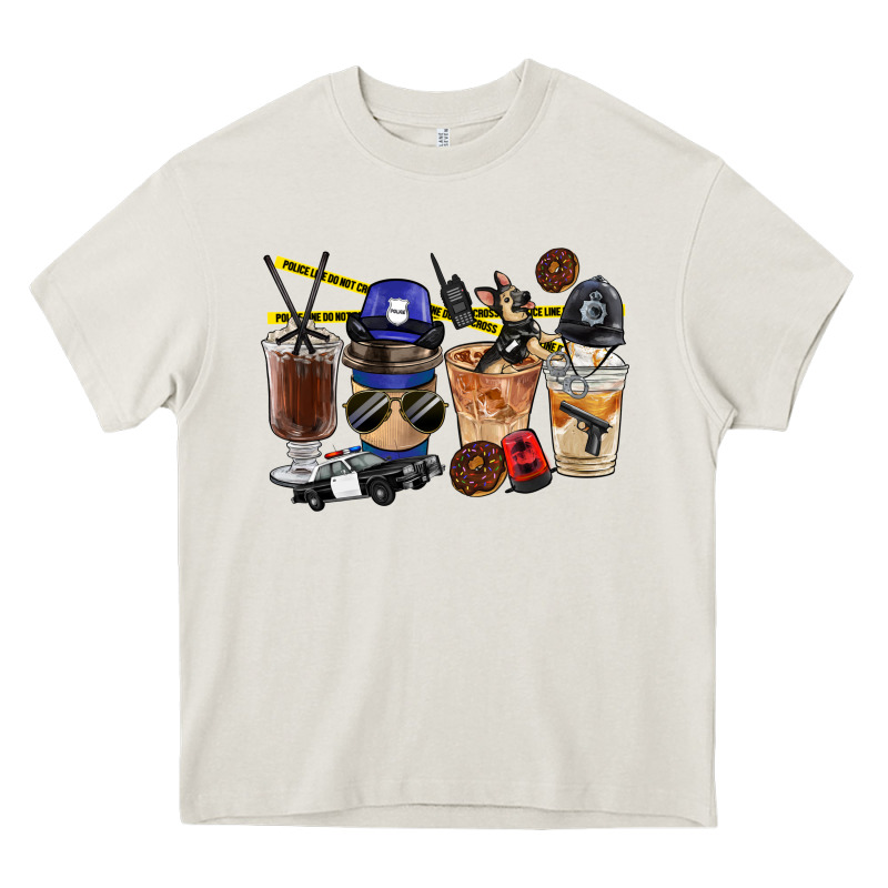 Police Coffee Cups Heavy Core Tee by FaDigitalArtStudio | Teevron