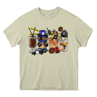 Mossy Police Coffee Cups Heavy Core Tee - FaDigitalArtStudio