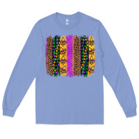 Colony Blue mardi gras fleur de lis and beads brush stroke Long Sleeve Tee - Artiststas