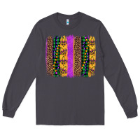 Smoke mardi gras fleur de lis and beads brush stroke Long Sleeve Tee - Artiststas