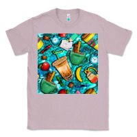 Lilac school boy coffe cup with camouflage seamless pattern bbs Classic Tee - BundleAndBundleShop