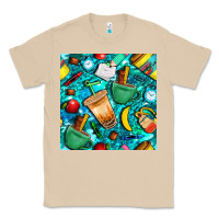 Mushroom school boy coffe cup with camouflage seamless pattern bbs Classic Tee - BundleAndBundleShop