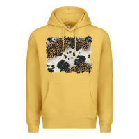 Antique Gold black and white cowhide background Premium Hoodie - BarkalooDesign