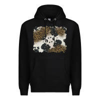 Black black and white cowhide background Premium Hoodie - BarkalooDesign