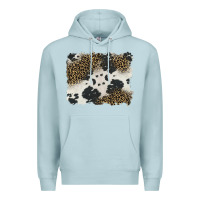 Blue Mist black and white cowhide background Premium Hoodie - BarkalooDesign