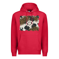 Cardinal black and white cowhide background Premium Hoodie - BarkalooDesign