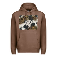 Chestnut black and white cowhide background Premium Hoodie - BarkalooDesign