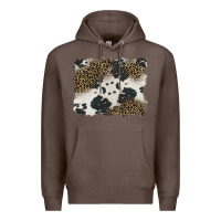 Coffee black and white cowhide background Premium Hoodie - BarkalooDesign