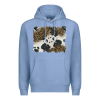 Colony Blue black and white cowhide background Premium Hoodie - BarkalooDesign