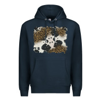 Navy black and white cowhide background Premium Hoodie - BarkalooDesign
