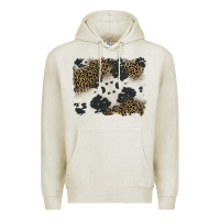 Oatmeal Heather black and white cowhide background Premium Hoodie - BarkalooDesign