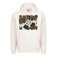 Pale Pink black and white cowhide background Premium Hoodie - BarkalooDesign