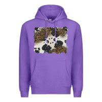 Purple black and white cowhide background Premium Hoodie - BarkalooDesign