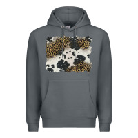 Rock black and white cowhide background Premium Hoodie - BarkalooDesign