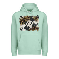Seafoam black and white cowhide background Premium Hoodie - BarkalooDesign