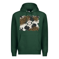 Sports Green black and white cowhide background Premium Hoodie - BarkalooDesign