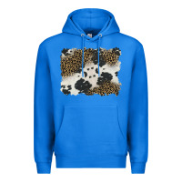 True Royal black and white cowhide background Premium Hoodie - BarkalooDesign