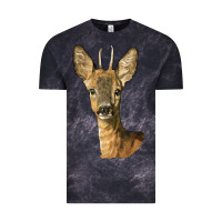 Cloud Black Red brocket Deer Head Vintage Tee - LillyAllenDesigns