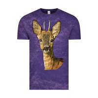 Cloud Purple Red brocket Deer Head Vintage Tee - LillyAllenDesigns
