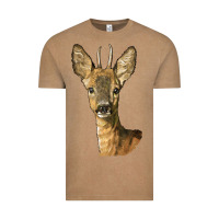 Vintage Coffee Red brocket Deer Head Vintage Tee - LillyAllenDesigns