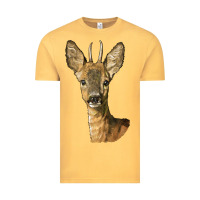 Vintage Mustard Red brocket Deer Head Vintage Tee - LillyAllenDesigns