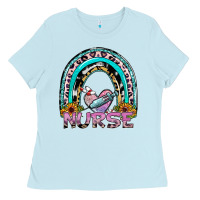 Baby Blue nurse rainbow Ladies Tee - SublimationCraftShop
