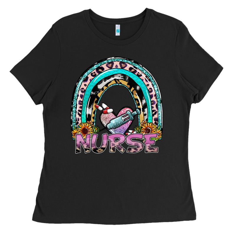 Nurse Rainbow Ladies Tee by SublimationCraftShop | Teevron