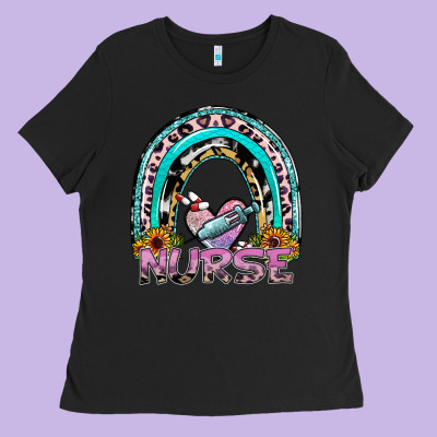 Nurse Rainbow Ladies Tee Designed By Sublimationcraftshop