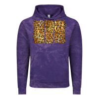 Cloud Purple handdrawn leopard pattern yellow Vintage Hoodie - BarkalooDesign