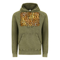 Vintage Olive handdrawn leopard pattern yellow Vintage Hoodie - BarkalooDesign
