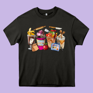 Lunch Lady Coffee Cups Heavy Core Tee Designed By Fadigitalartstudio